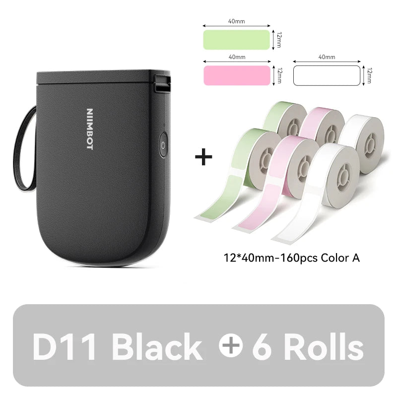 D11 Mini Thermal Label Printer 300DPI, Bluetooth Wireless Sticker Maker Portable Inkless Label Printer for Home & Office