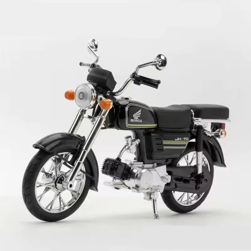1/10 Scale Honda JiaLing JH-70 Alloy Classic Motorcycle Toys Diecast Simulation Metal Motorcycle Sound and Light Model