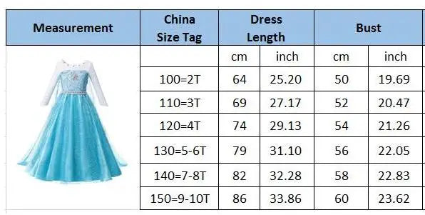 Fancy Queen Frozen Elsa Anna Costume Girls Princess Dress Toddler Halloween Cosplay Party Vesidos