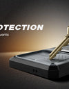 Bulit-in Ring Holder Case for Samsung Galaxy S24 with Tempered Glass Screen Protector Sliding Camera Cover Rugged Phone Case