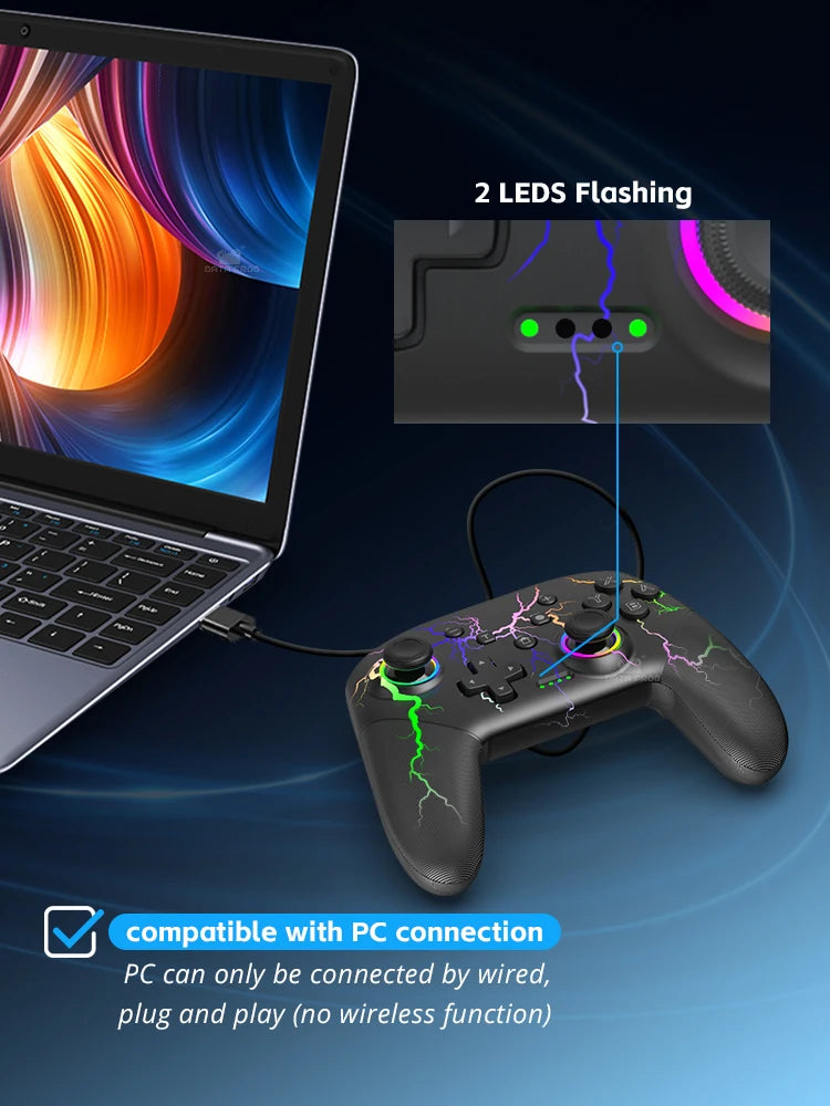 Wireless Pro Controller for Nintendo Switch / Switch Lite / OLED – 1000mAh Battery with Programmable Turbo Function