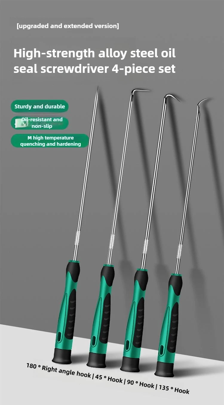 Car Auto Vehicle Oil Seal Screwdrivers Set O-Ring Seal Gasket Puller Remover Pick Hooks Tools Sealing Repair Tools 16cm 4Pcs