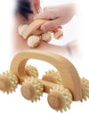 Handheld Massage Roller for Sore Muscle, Wood Therapy Massage Tools, Wooden Fascia Roller for Deep Tissue, Lymphatic Drainage