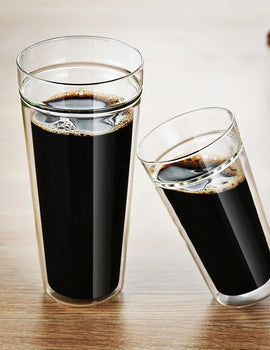 Large Capacity 400/800ml Heat-resistant Double Wall Glass Coffee Mug Espresso Cup American Latte Cappuccino Tea Water Cup