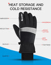Winter Warm Mountain Snowboard Gloves Men Women Cold Snow Skiing Mittens Waterproof Snowmobile Handschoemen Black M L XL