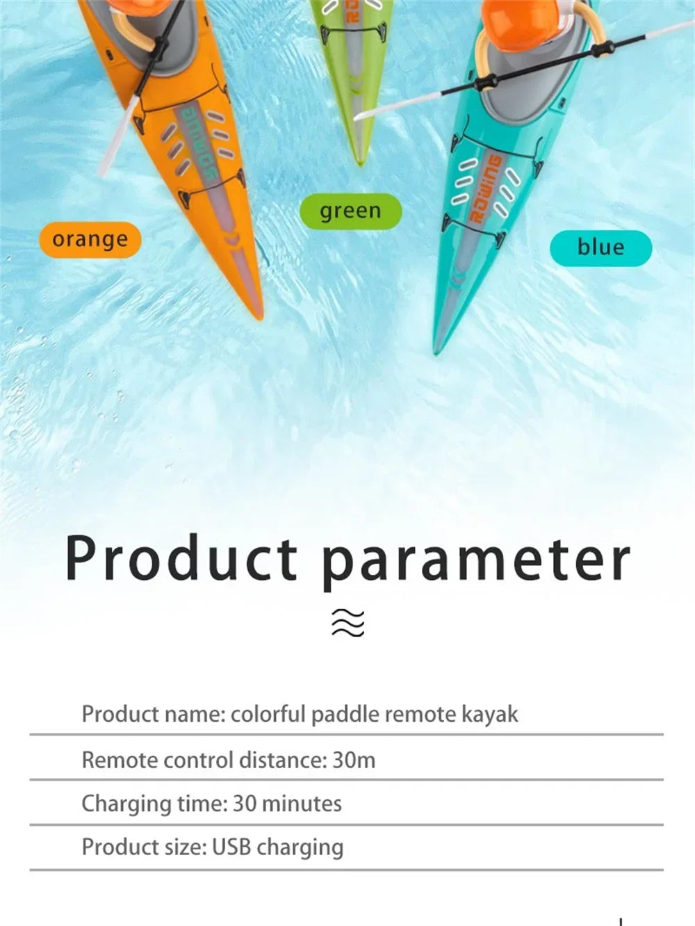 Rc Boat Kayak Racing Ship 2.4G Remote Control Rowing Boat Paddling Water Competition Games Summer Outdoor Toy for Boys Gift