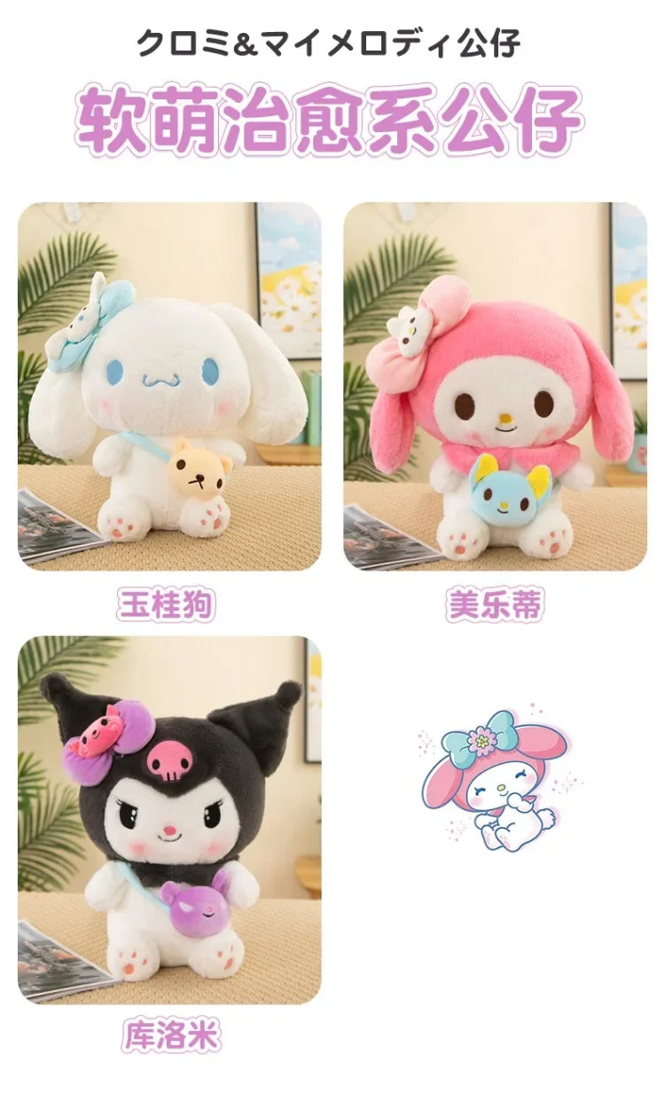 Sanrio Kuromi Plush Dolls 40/50cm Kawaii My Melody Cinnamoroll Soft Stuffed Animals Anime Figure Pillow Cartoon Decor Kids Toys
