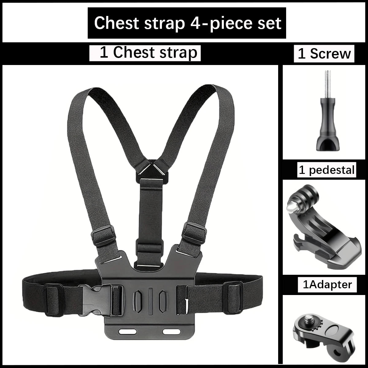 Adjustable Headband and Chest Mount Strap Holder for Mobile Phones and Action Cameras Compatible with GoPro DJI and More Hands Free Shooting Accessory