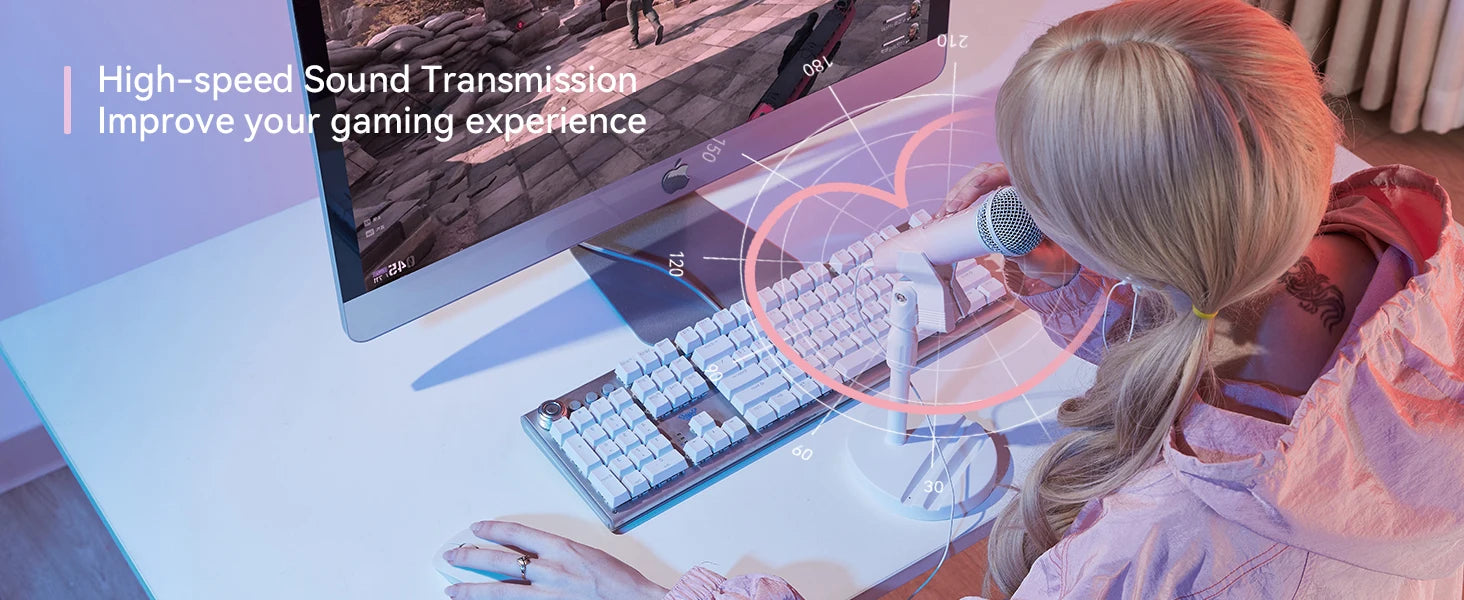 Microphone with Earphone & Mic Stand for Recording and Live Streaming, Wesing, Smule, Starmaker, YouTube, Podcasting & All Apps