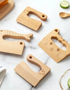 Wooden  Knife for Cooking Cute Fish Dinosaur Shape Kitchen Toy Vegetable Fruit Cutter Kitchen Tool Toys Wood Knife for