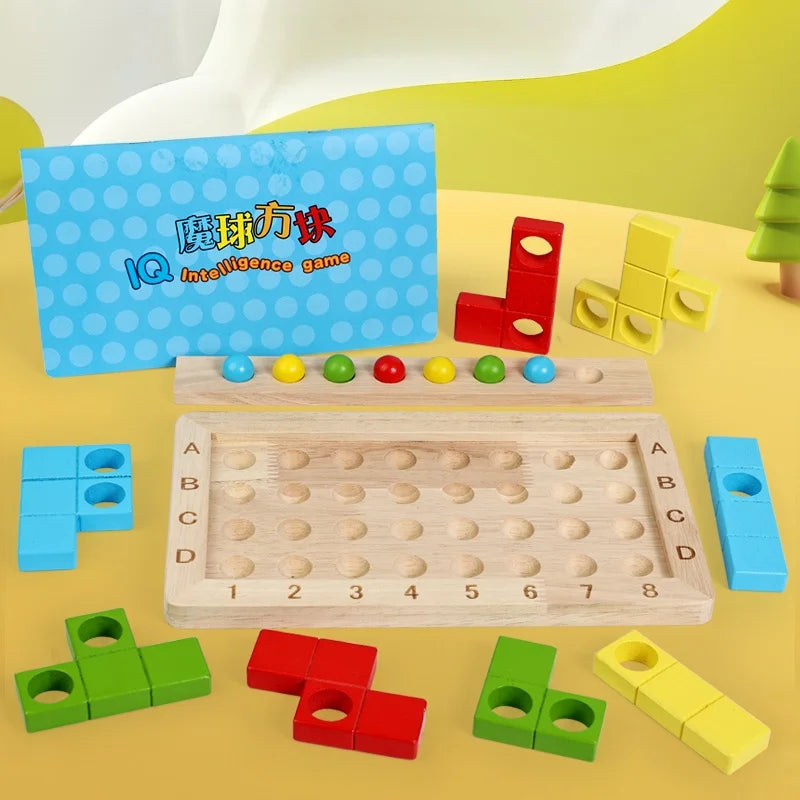 Wooden Magic Ball Cube Logic and Colour Matching Puzzle