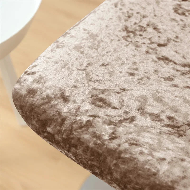 1PC Shiny Velvet Short Bar Chair Covers Stretch Back Bar Stool Covers Small Size Dining Barstool Slipcovers Party Banquet Decor