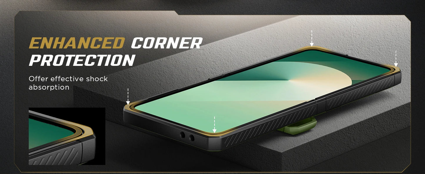 Stand for Z Flip 6 Case with Ring Kickstand Hinge Protection Screen Protector Full Body Protection Magsafe Phone Case