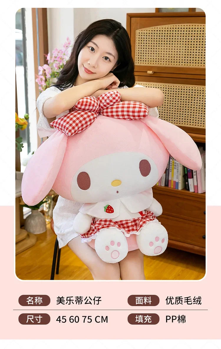 Kawaii 60cm Melody Plush Toy Sanrio Stuffed Doll Anime Soft Pillow Cute Gift Kids Birthday Xmas Plushie Stuffed Animal