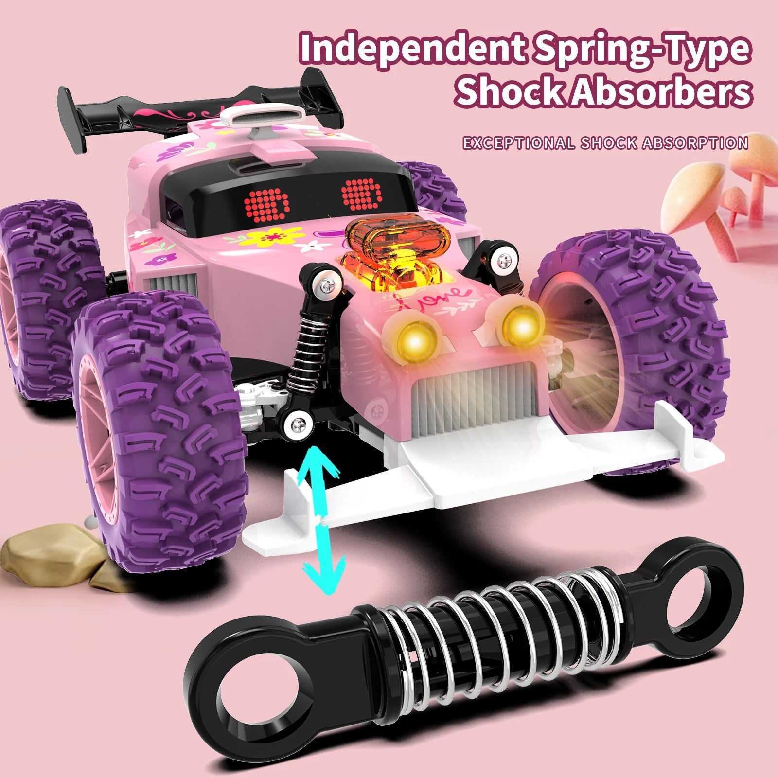 High Speed RC Car With LED Lights Sports Off-road 2.4GHz Remote Control Climbing Vehicles Cars Toys for 's Toy