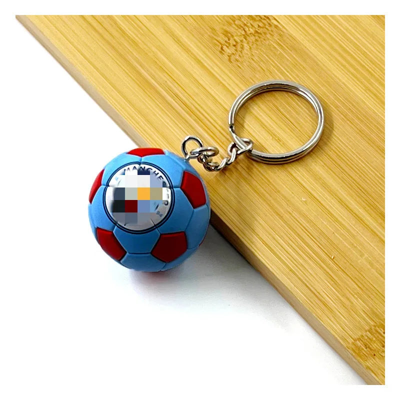 Football Club Soccer Ball Keychain Team Flag Pendant Fan Souvenir Bag Charm