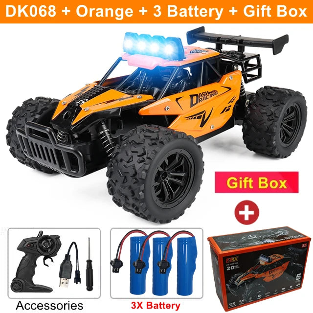 Remote Control Car RC Drift Racing 1:16 Vehicle Off Road Alloy 2.4G Radio High-Speed Trucks With LED Light Climbing Gift Toy