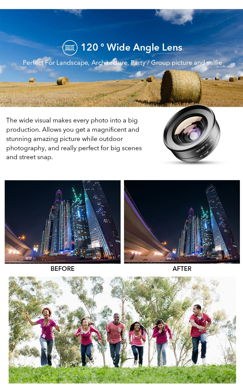 2 in 1 120 Degree Wide Angle and 10X Macro Phone Camera Lens Kit