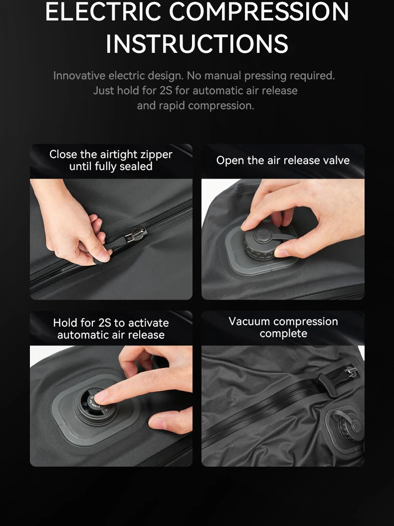 Automatic Vacuum Storage Bag for Clothes Travel Space Saver Compression Bag for Jackets Waterproof Clothing Organizer