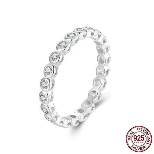 Full of VVS1 Moissanite Ring For Women 925 Sterling Silver 0.7CT Diamond Finger Eternity Rings