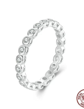 Full of VVS1 Moissanite Ring For Women 925 Sterling Silver 0.7CT Diamond Finger Eternity Rings