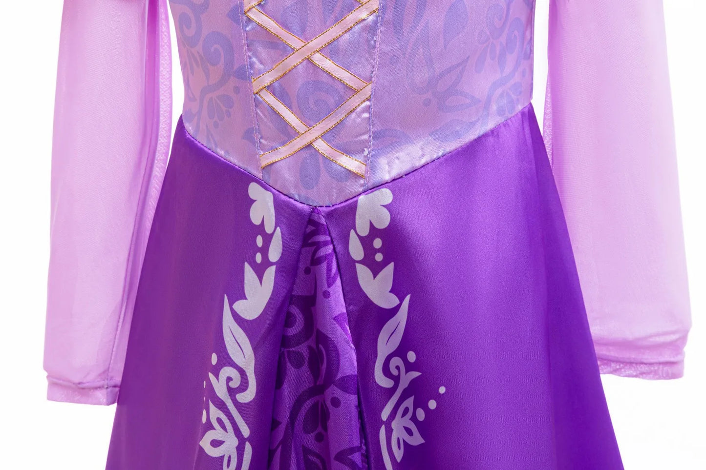 Purple Gradient Princess Maxi Dress with Floral Pattern