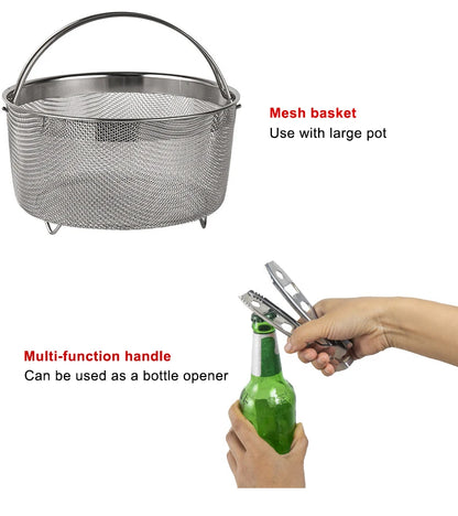 A Style Outdoor Stainless Steel 5pcs Camping Tourism Family 5L Portable Picnic Soup Frying Steaming Household