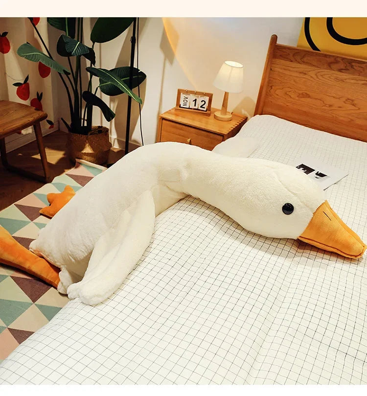 50-160cm Big White Goose Plush Toy Giant Duck Doll Soft Stuffed Animal Goose Sleeping Pillow Sofa Cushion Birthday Gift for Kids