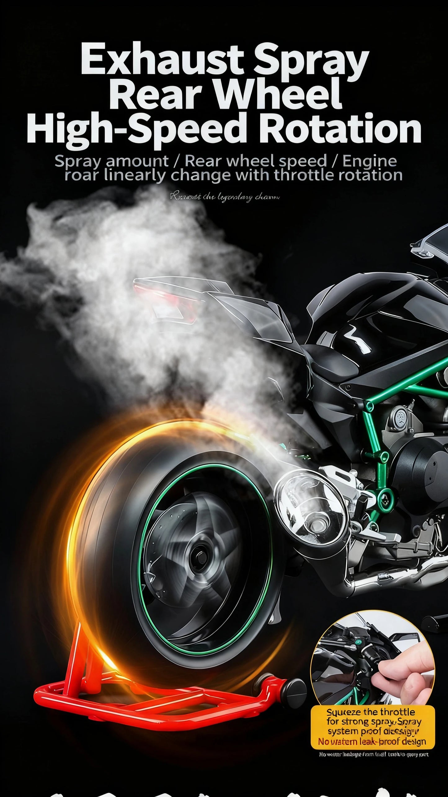 Key Control Diecast H2 H2R Sports Motorcycle Model 1 to 9 Scale