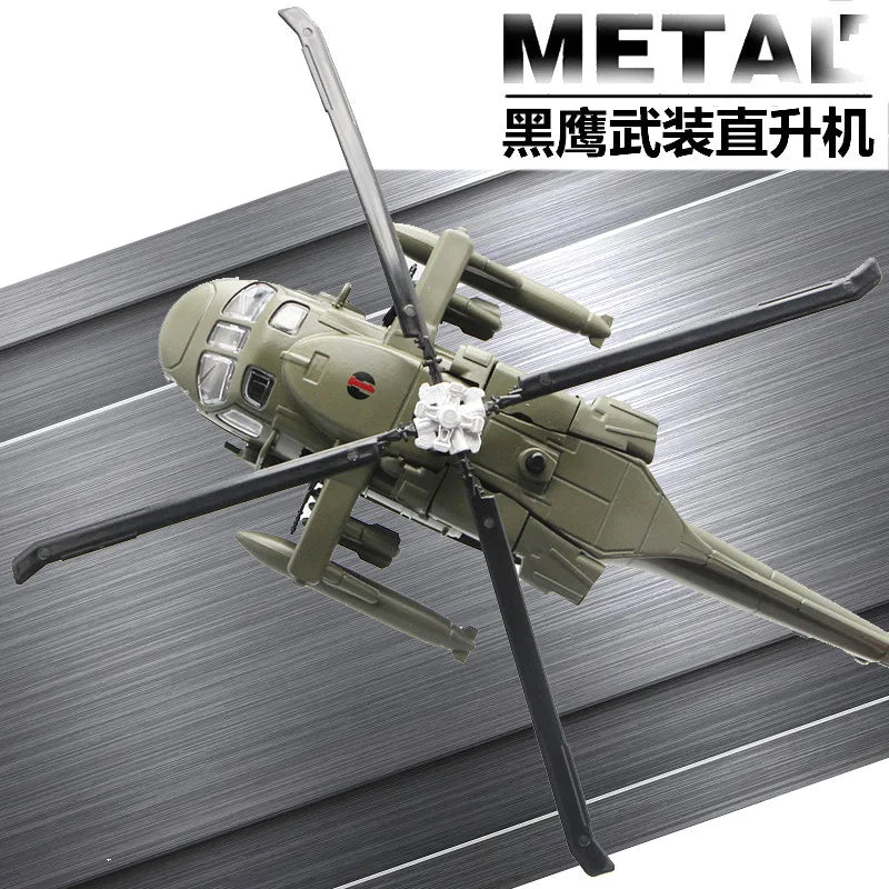 Black Hawk Armed Helicopter Diecast Alloy Model Metal Aircraft Ornament