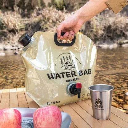 8L Large Capacity Camping Water Bag Outdoor Portable Folding Water Bag Food Grade Thickened Picnic Water Bag