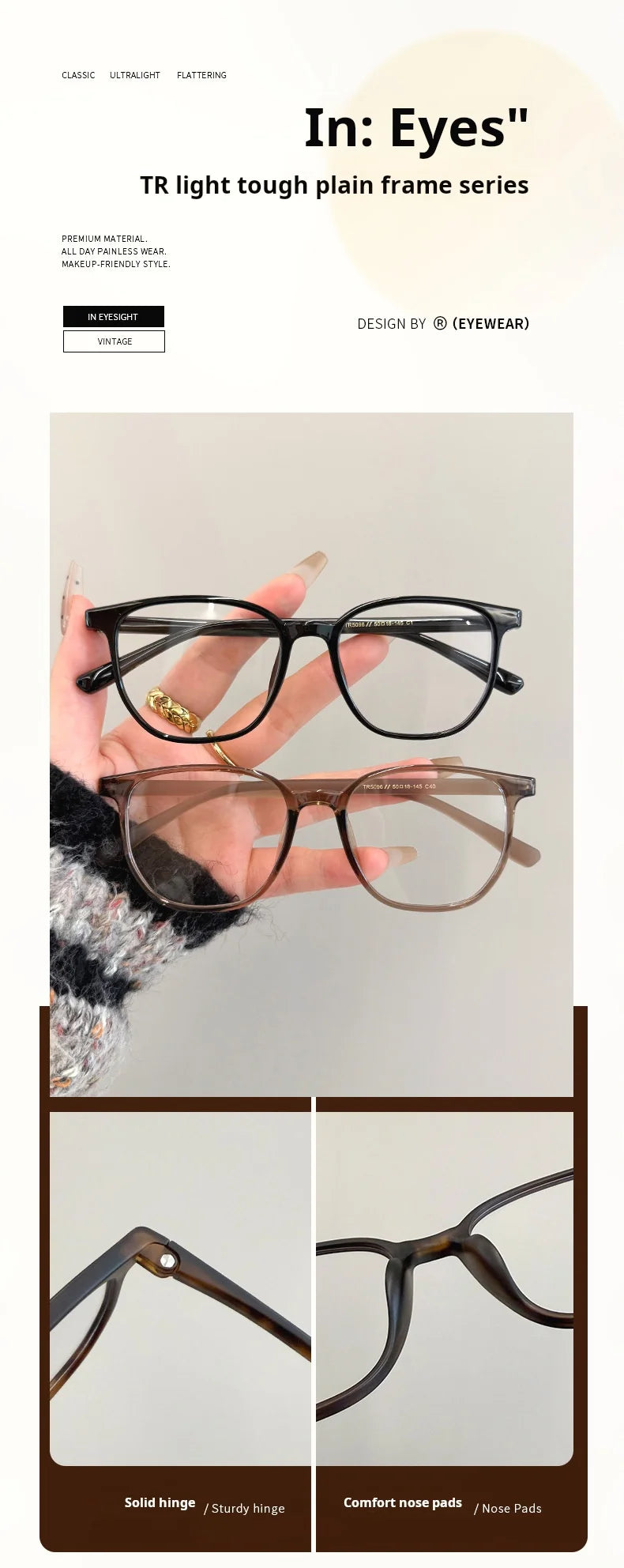 Retro Square Blue Light Blocking Progressive Multifocal Prescription Glasses