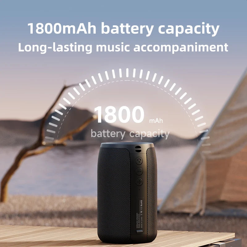 Portable Wireless Speaker Subwoofer Stereo Waterproof Powerful Column Outdoor Speakers Boom Box TF Card & AUX Audio