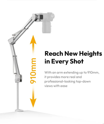 Overhead Camera Mount Quick-Release Camera Desktop Stand Max Load 2KG for Camera Smartphone Tablet for Live Vlog