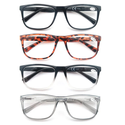 Reading Glasses Big Head Men Rectangle Oversized Readers Eyeglasses Women Spring Hinge Clear Vision with Diopters +1.0~+4.0