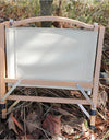 Outdoor Chair Camping Folding Portable Backrest Chair Camping Leisure Faux Wood Armrest Fishing Garden Chair