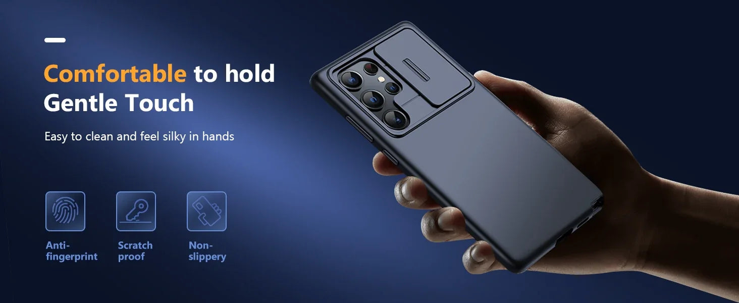 For Samsung Galaxy S24 Ultra Case with Camera Cover Screen Protector Military Drop Protection Shockproof Slim Matte Phone Case