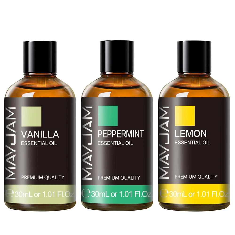 3 Bottles Natural Essential Oil 30ml Aroma Oil For Aromatherapy Car Air Freshener Sweet Orange Lemon