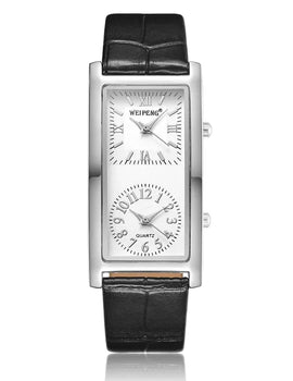 Ladies Minimalist Watch 2 Double Dial Time Zone Women Fashion Elegant Wristwatch Quartz Clock Leather Strap
