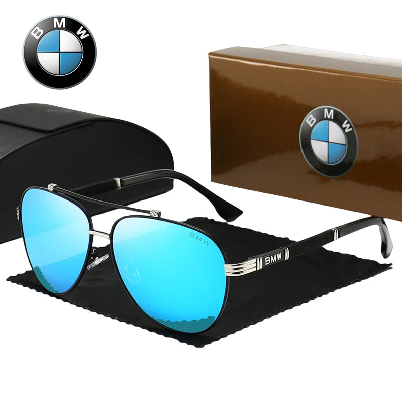 BWM UV400 Polarized AntiGlare Retro Flight Sunglasses Glasses for Motorcycle Classic FrogEye Outdoor Glasses