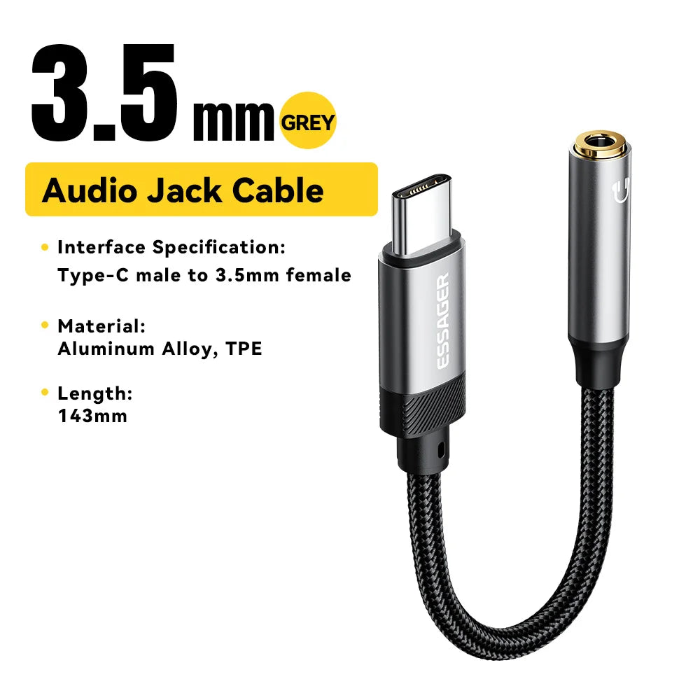 Type-C to 3.5mm Jack AUX Audio Adapter