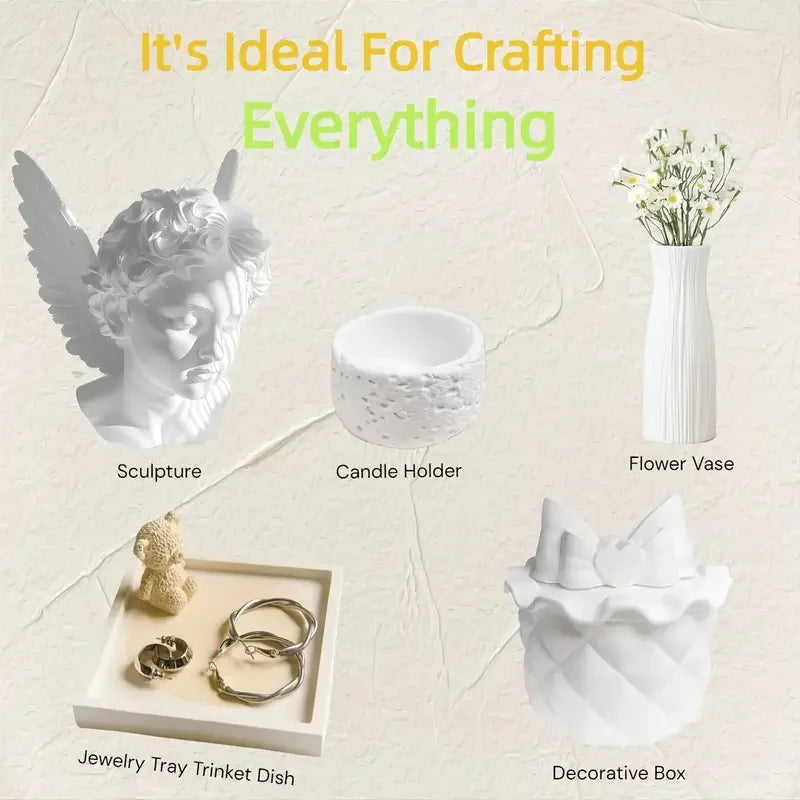 Resin Casting Powder, DIY Casting Molds , Fine White Plaster for Jewelry Casting & DIY Crafts Mixable Art Molding Compound