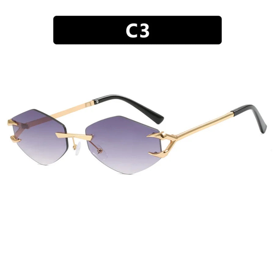 Sunglasses Personalized Frameless Glasses Polygonal Sun Glasses Casual Hip-Hop Trendy Outdoors Eyeglasses Men UV400