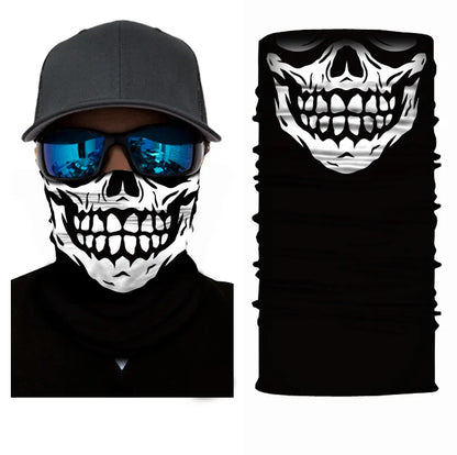 Skull Print Bandana Outdoor Cycling Mountaineering Scarf Cycling Mask Breathable Face Scarf