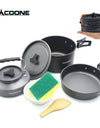 Camping Cookware Set Outdoor Portable Foldable Cookware Set Pot Cooking Kettle Set Tableware Hiking Picnic Equipment