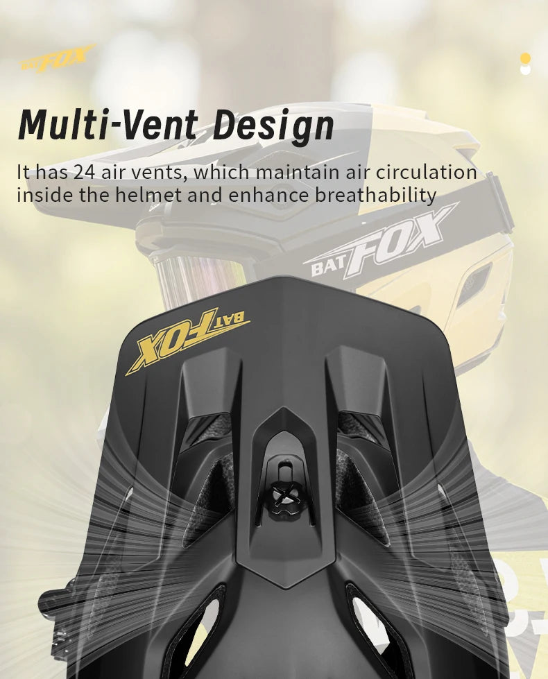 Off Road Full Face Mountain Bike Helmet With Adjustable Visor