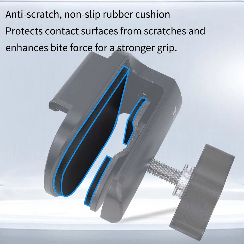 Motorcycle Windshield Aluminum Alloy Action Camera Clip Mount Adjustable Holder for GoPro DJI Insta360 Sports Cameras