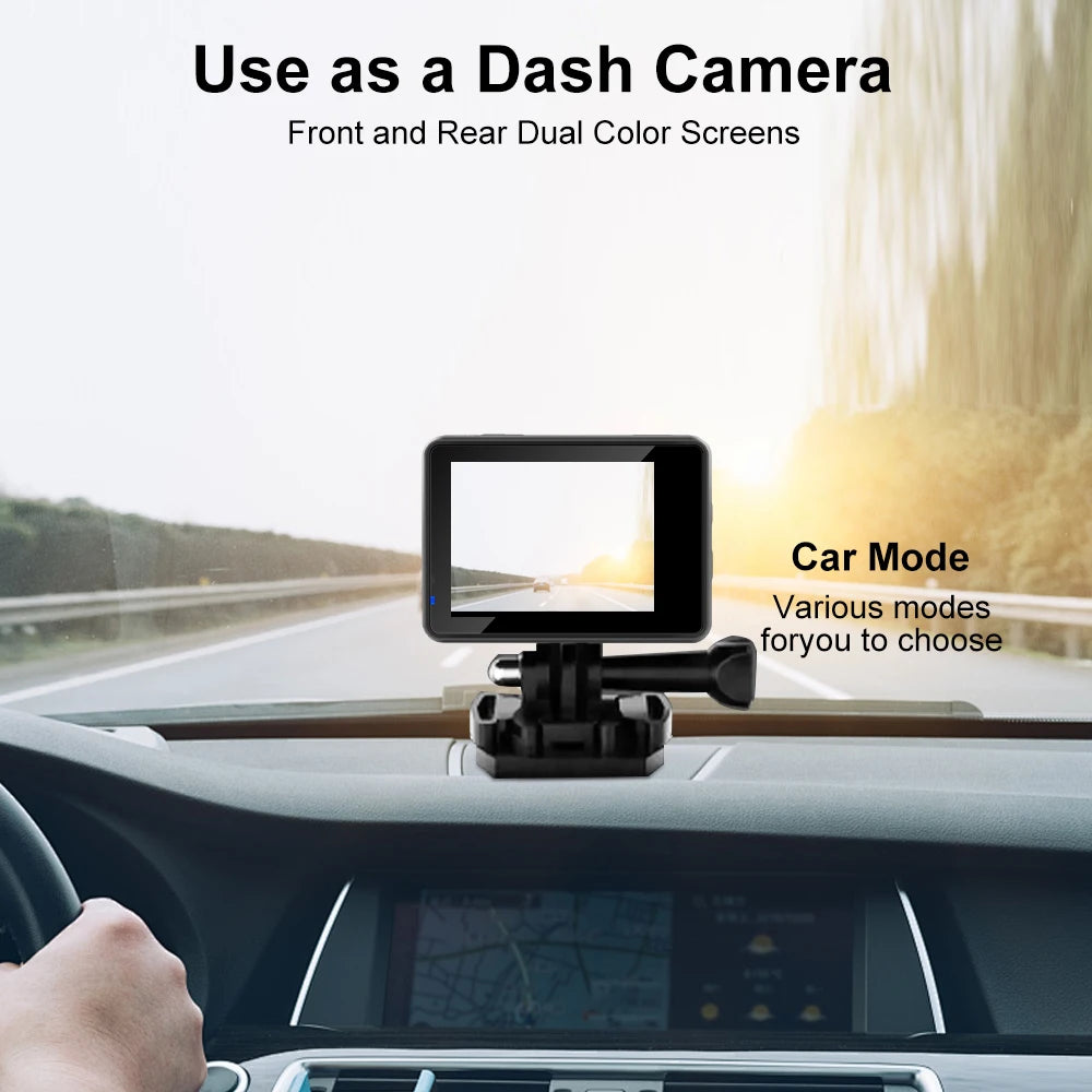 5K Action Camera with 2.0 Inch Touch Screen WiFi EIS and 30M Waterproof Housing