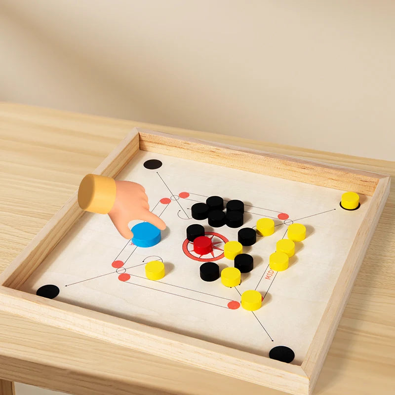 Wooden Sling Puck Tabletop Battle Board Game