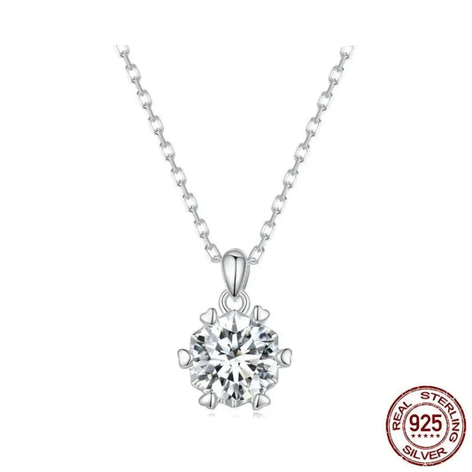 1.0 ct Moissanite Pendant Necklace For Women Top Quality 925 Sterling Silver Heart